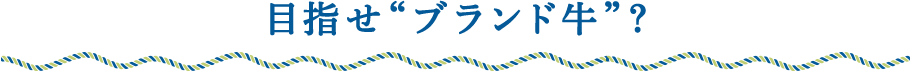 目指せ“ブランド牛”？