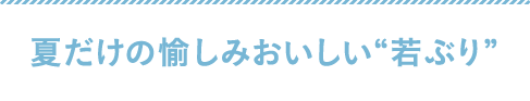 夏だけの愉しみ おいしい“若ぶり”
